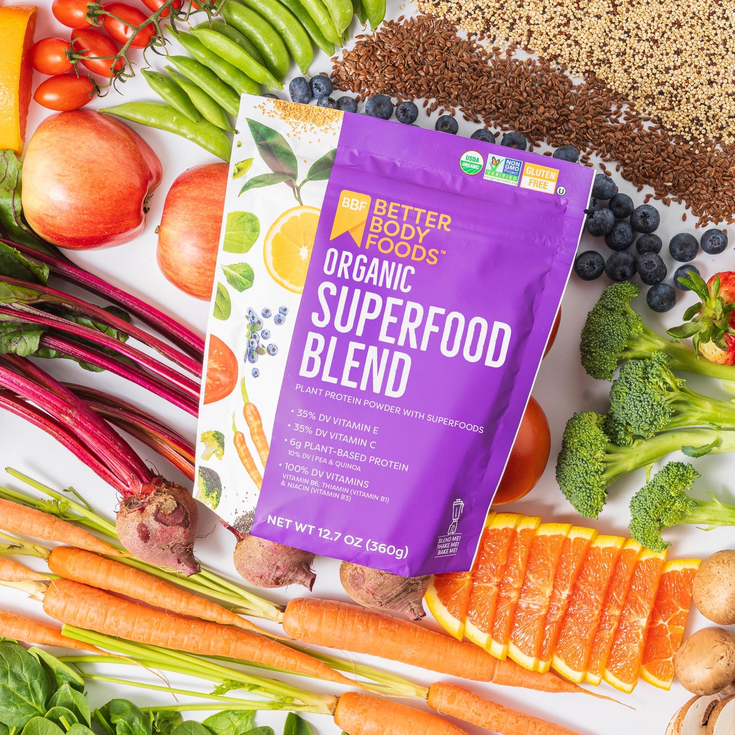 BetterBody Foods Organic Superfood Powder with Protein(12.7 oz.)