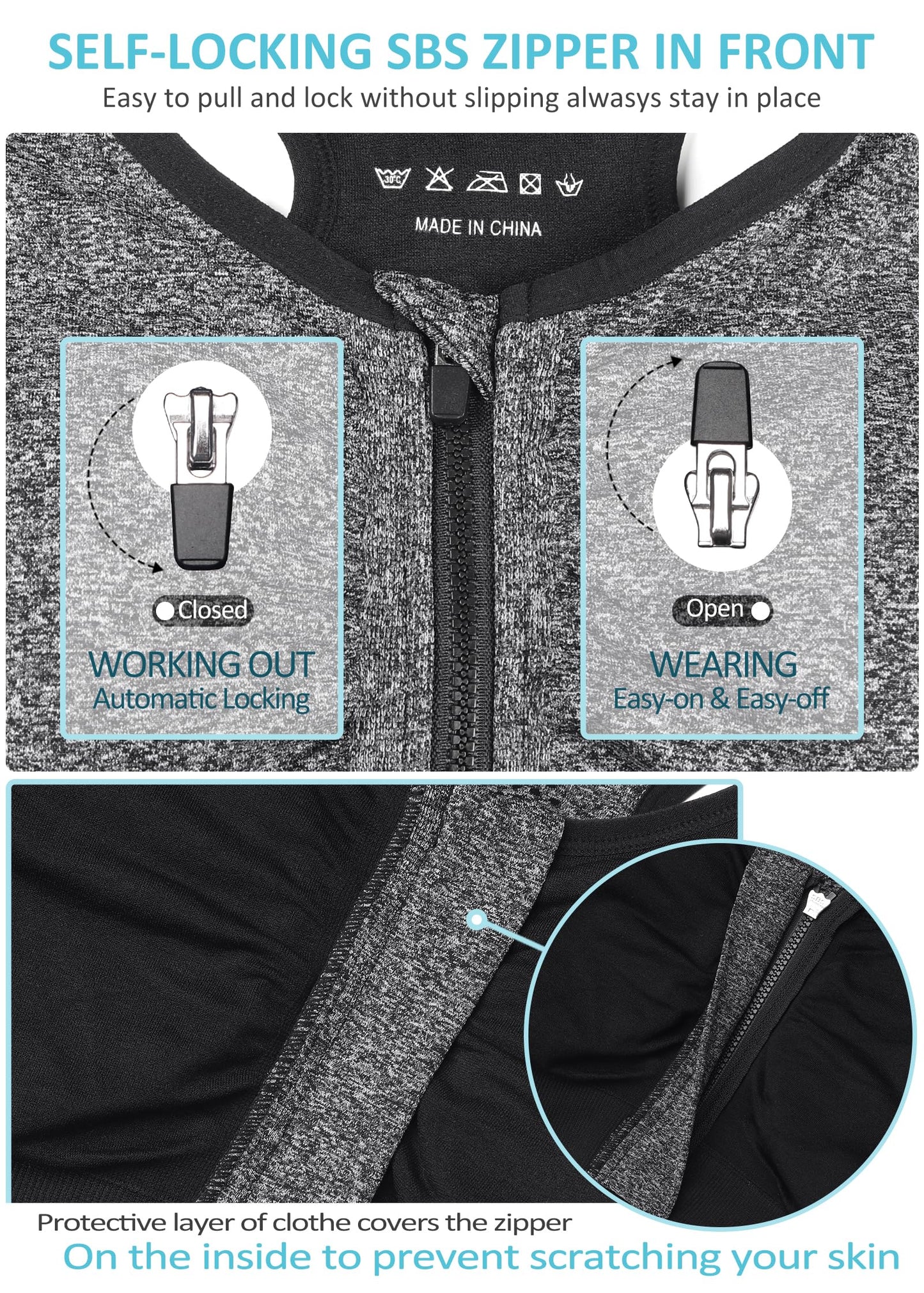 Zip Front Sports Bra
