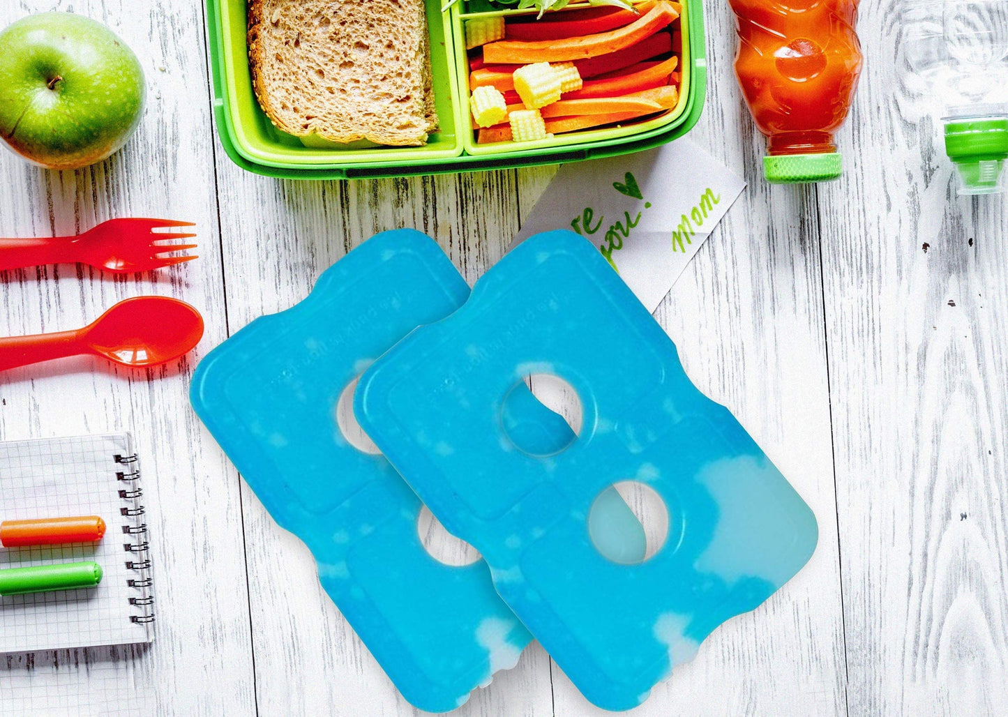 Healthy Packers Ice Packs for Lunch Boxes & Coolers - Freezer Packs (Set of 4)