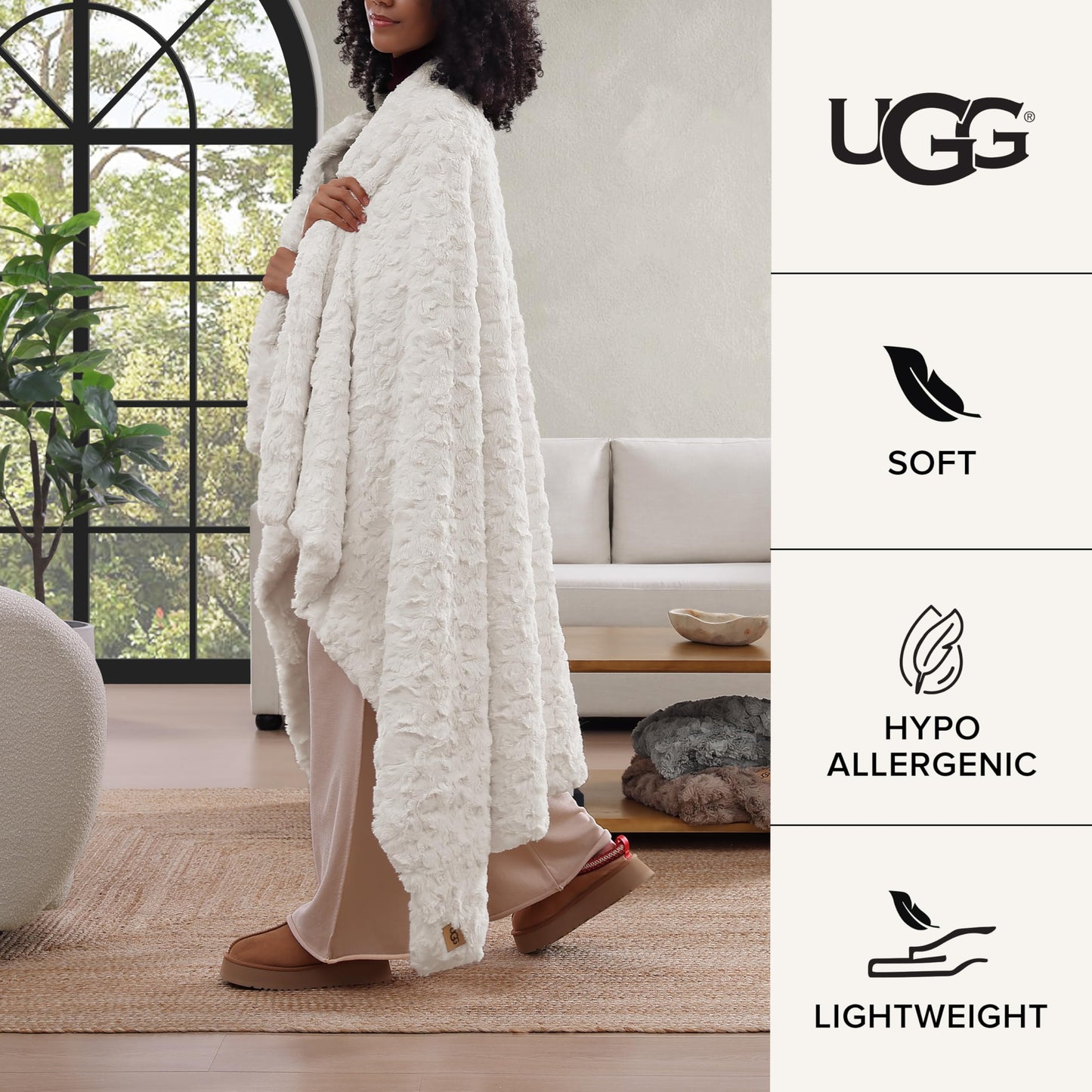 UGG Adalee Faux Fur Throw Blanket Luxury