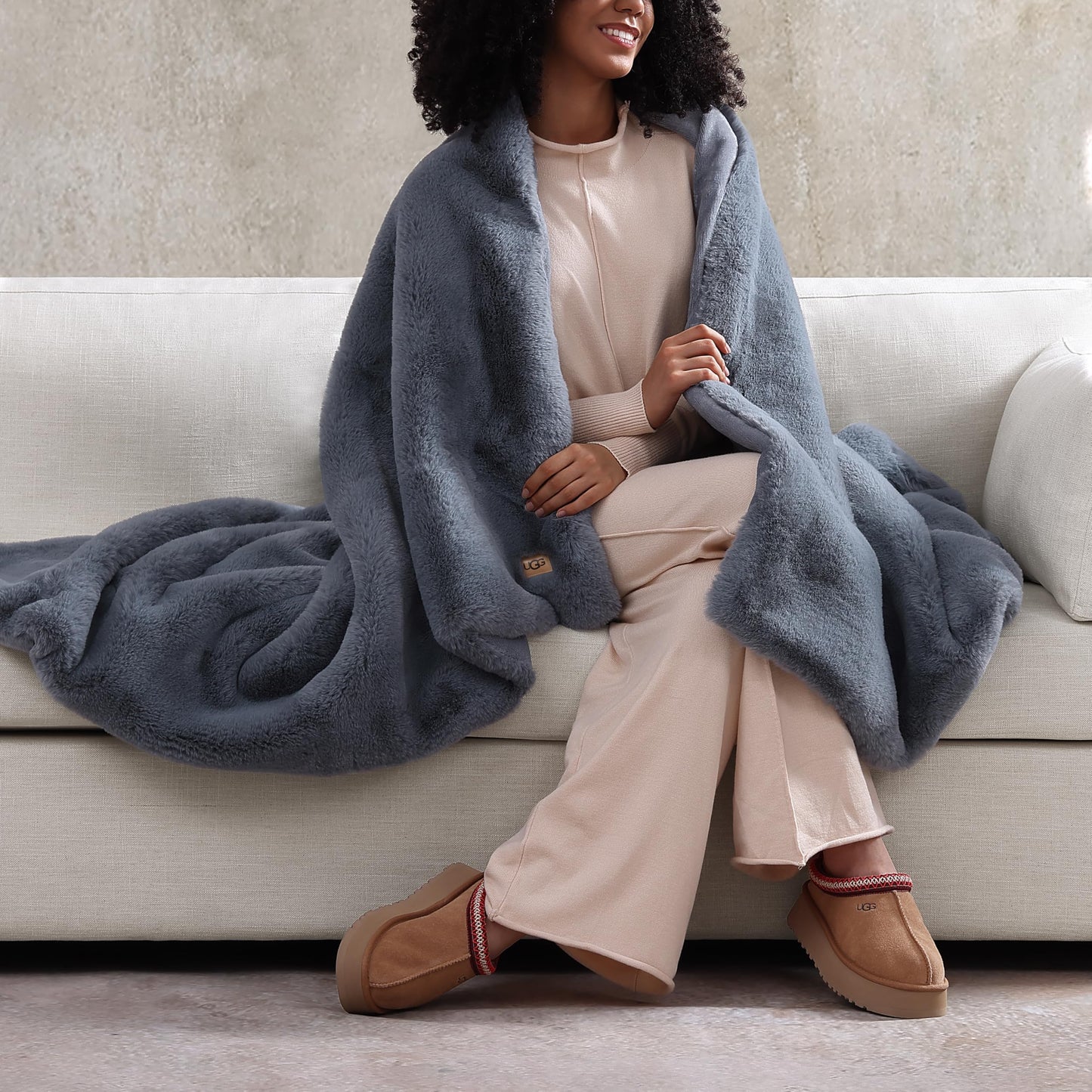 UGG Euphoria Plush Faux Fur Throw Blanket