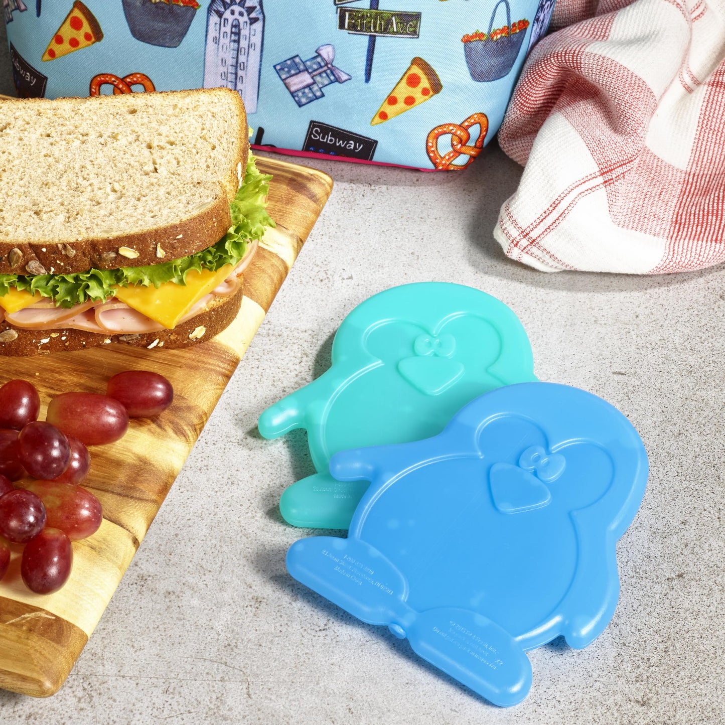 Fit & Fresh Cool Coolers Kids Lunch Box Ice Packs, Set of 4 (Penguin)