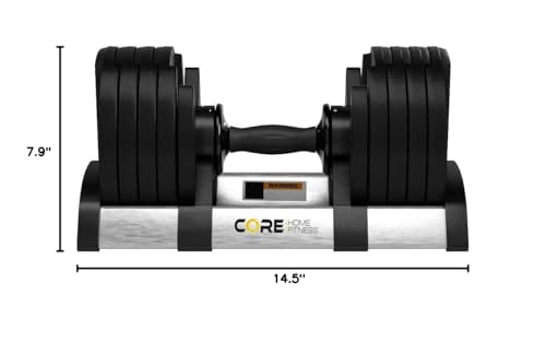 Core Fitness® Adjustable Dumbbell Weight Set By Affordable Dumbbells - Adjustable Weights - Space Saver - Weights - Dumbbells For Your Home -