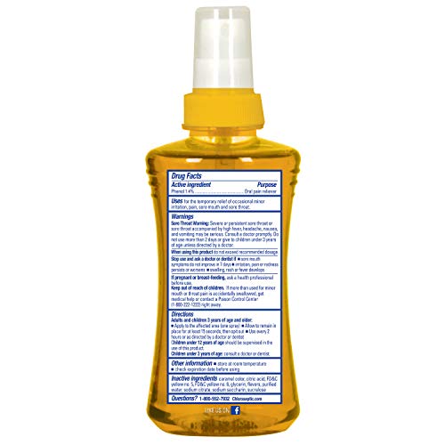 Chloraseptic Sore Throat Spray, Warming Honey Lemon Flavor, 6 fl oz