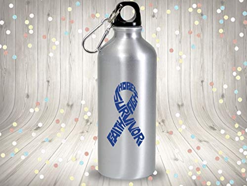Survivor Colorectal Cancer Ribbon Decal, Blue 2.6 x 4.5 inch