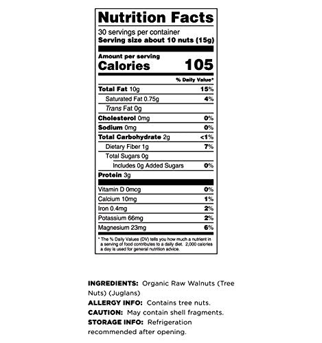 Terrasoul Superfoods Raw Organic Walnuts, 16 Oz