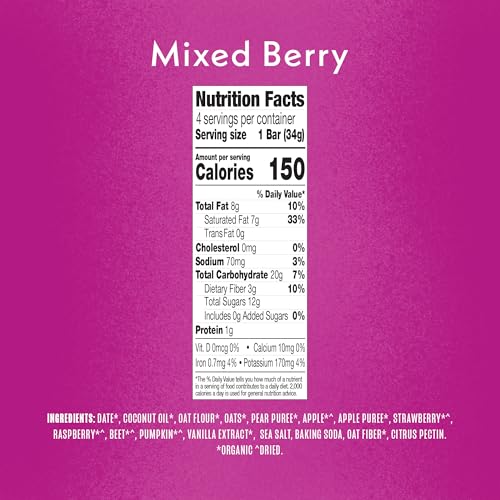 Once Upon A Farm Organic Mixed Berry Soft-Baked Bars, 4 Count