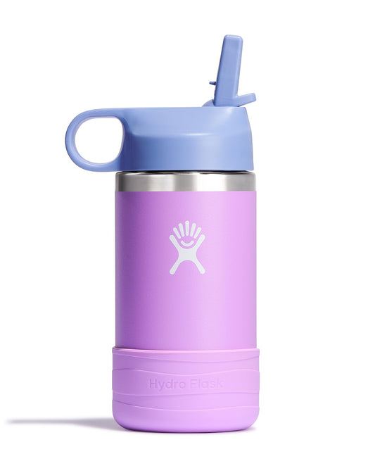 Hydro Flask Kids Water Bottle for School - Stainless Steel and Insulated with Straw Cap - 12 Oz
