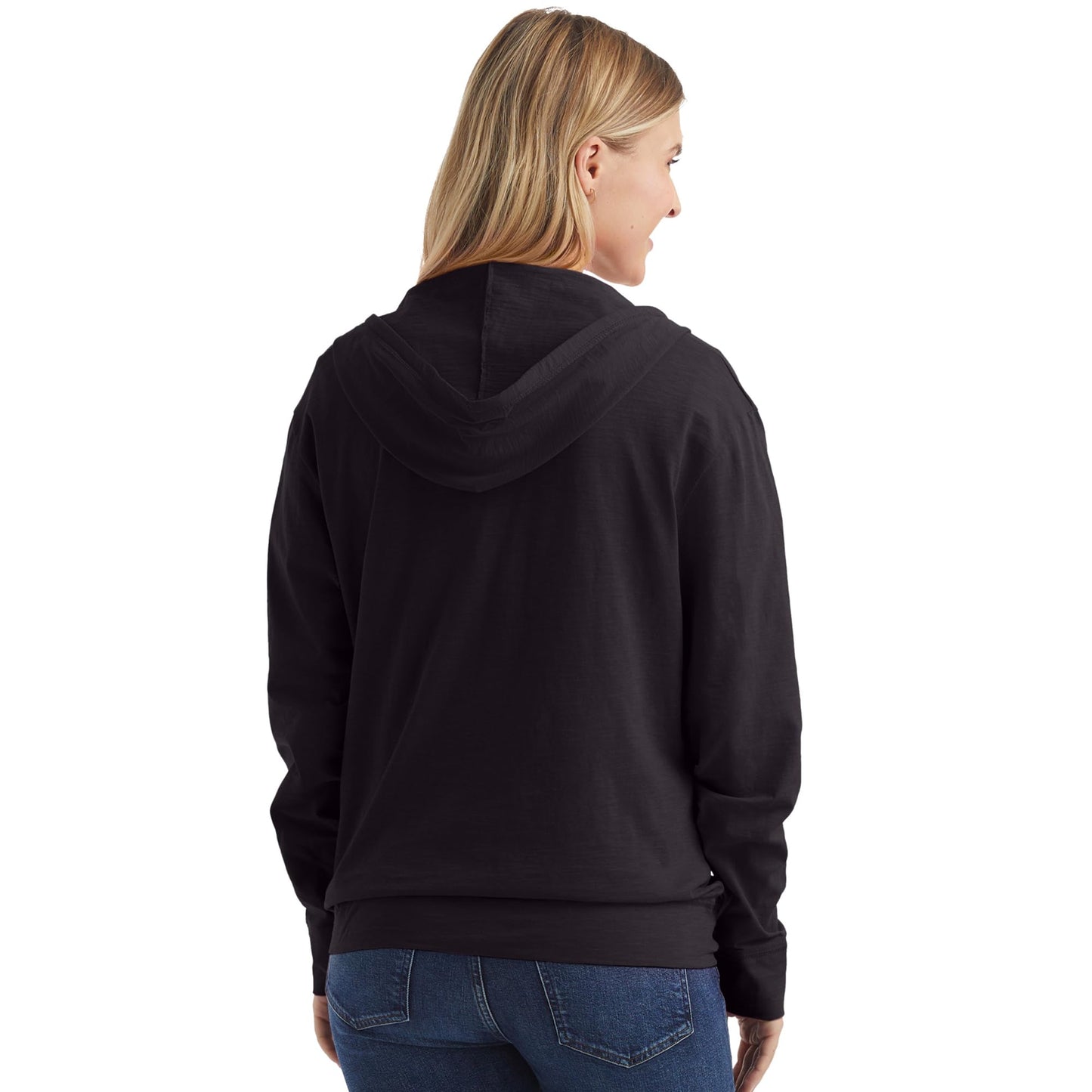 Hanes Womens Slub Knit Full-zip Hoodie