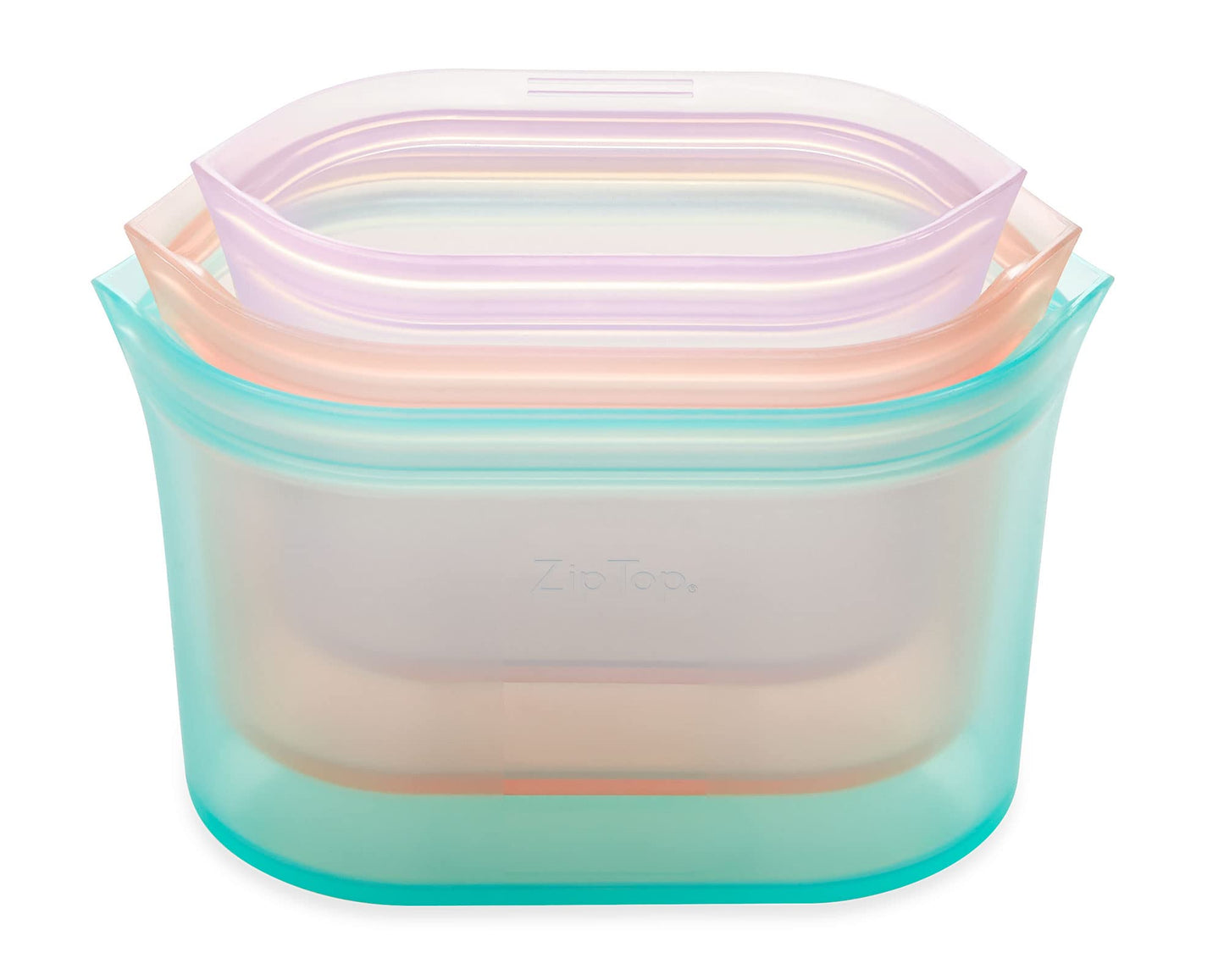 Zip Top Reusable Food Storage Bags | 3 Dish Set [Teal/Peach/Lavender]