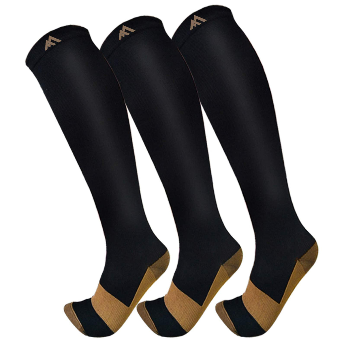 FuelMeFoot 3 Pack Copper Compression Socks