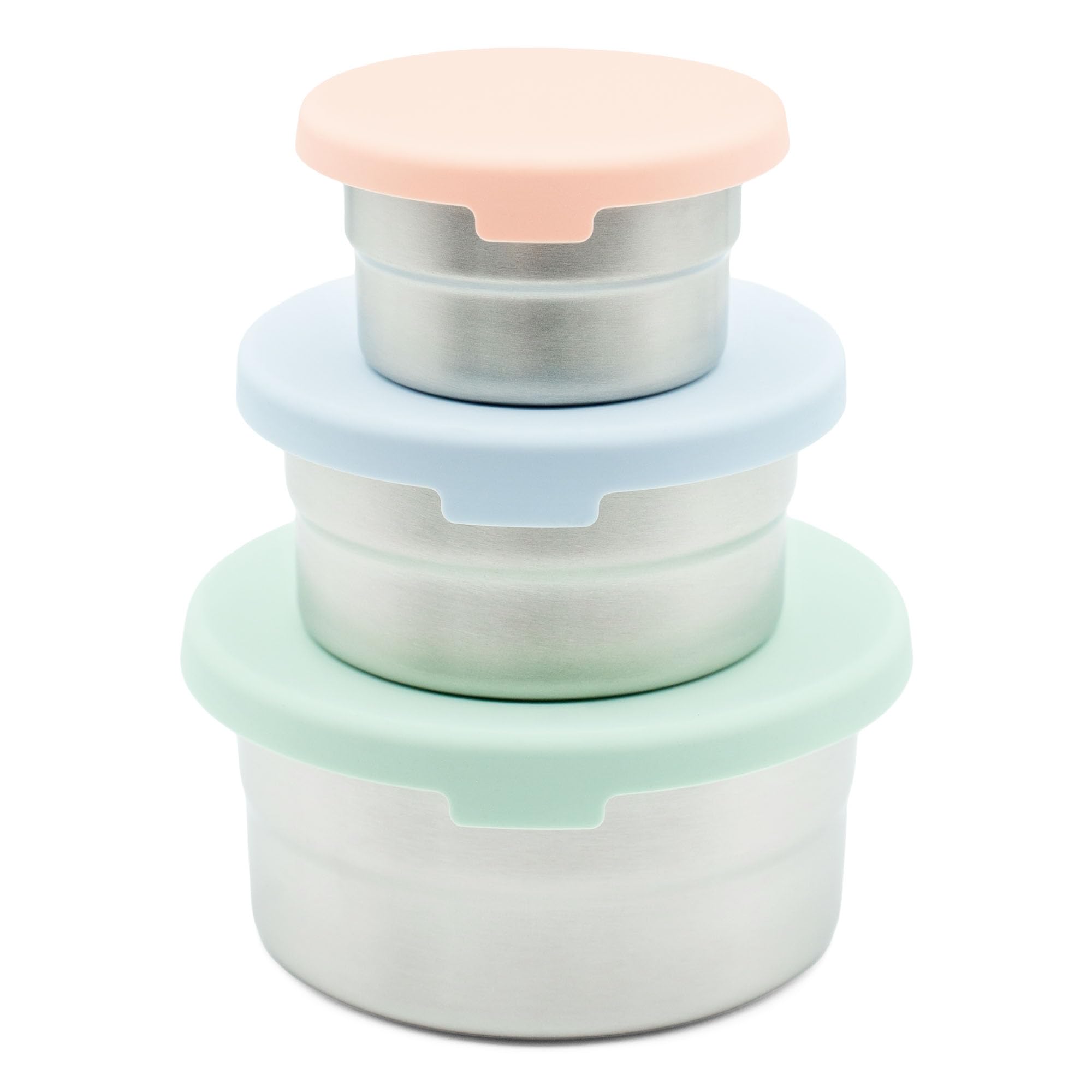 Stainless Steel Food Storage Containers - 3 Pack - 3 Oz, 6.1 Oz, 12.85 Oz with Leakproof Silicone Lids, BPA-Free, Dishwasher & Freezer Safe, Nesting & Stackable for Meal Prep, Lunch Boxes & Snacks