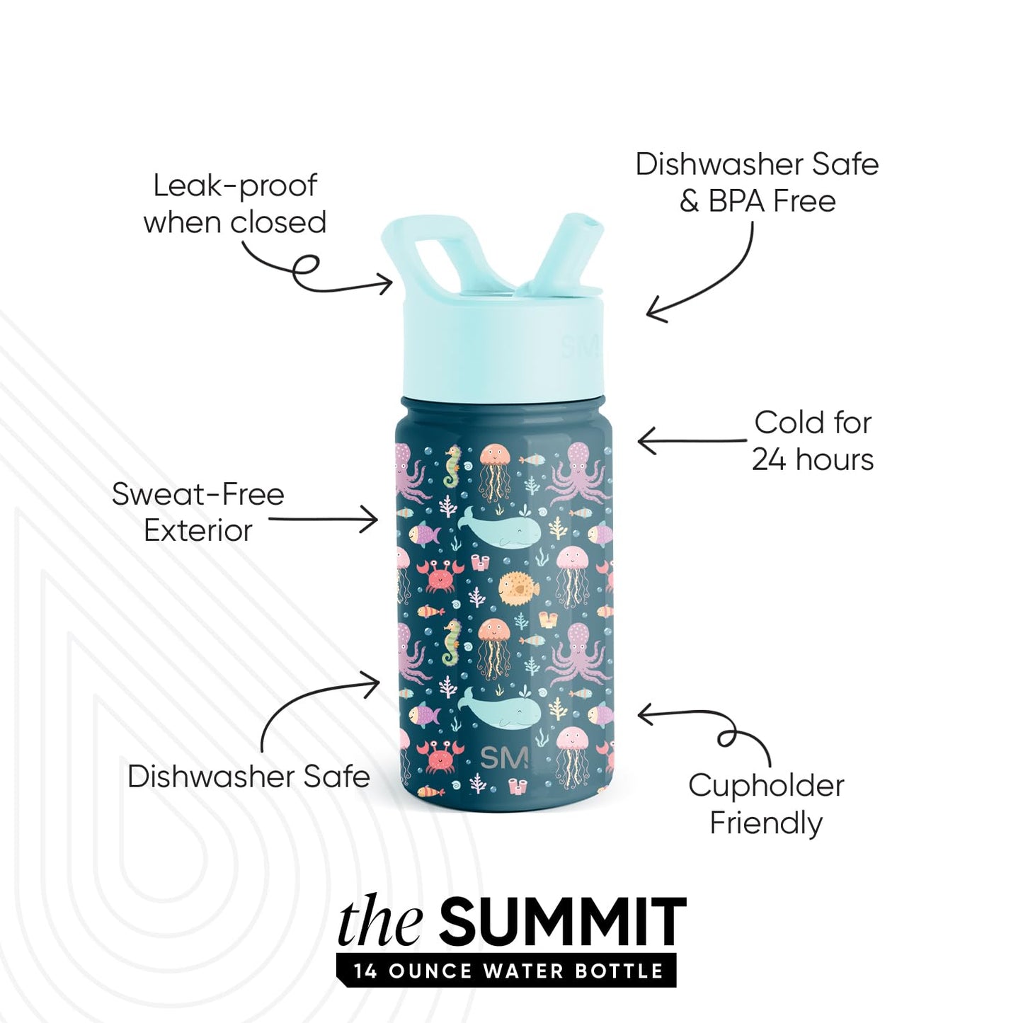 Simple Modern Kids Summit Water Bottle with Straw Lid | 14oz