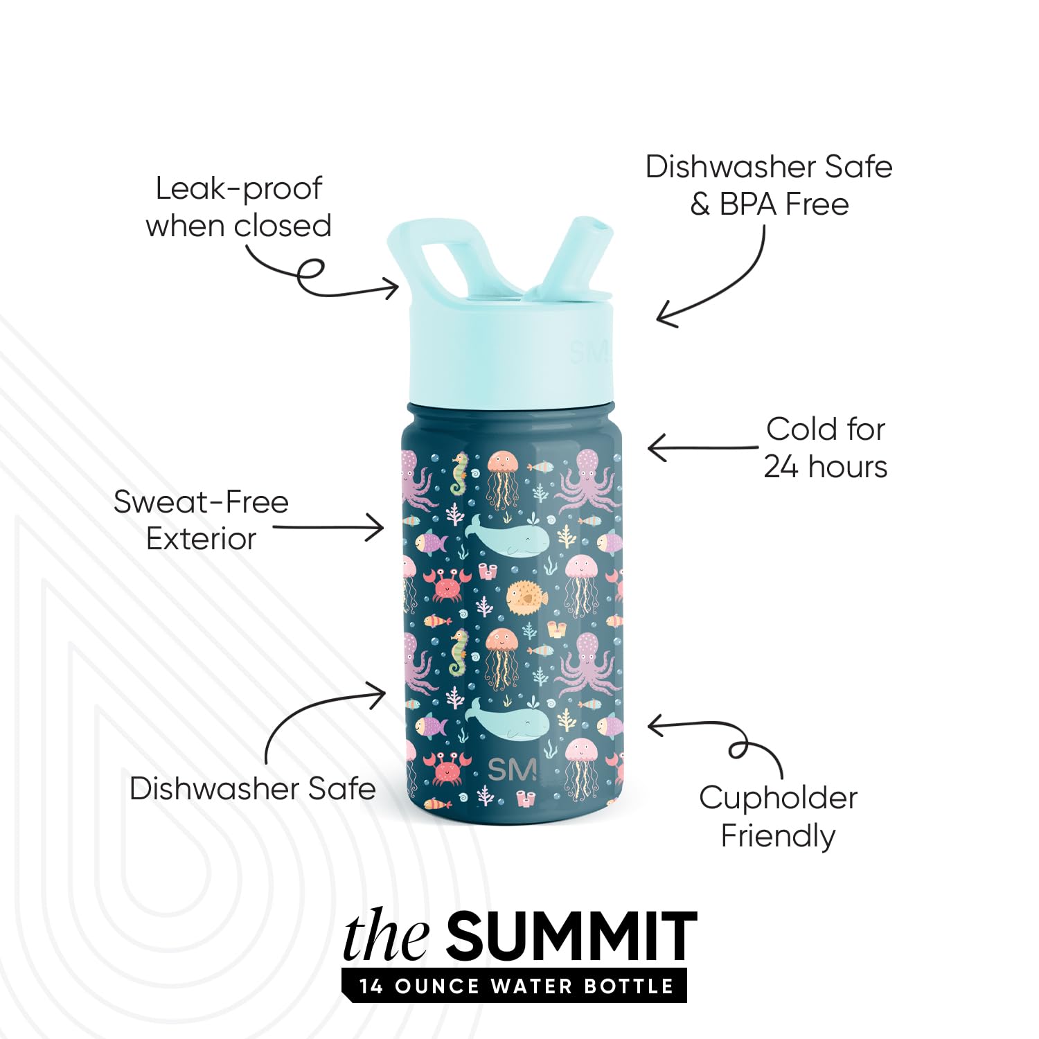 Simple Modern Kids Summit Water Bottle with Straw Lid | 14oz