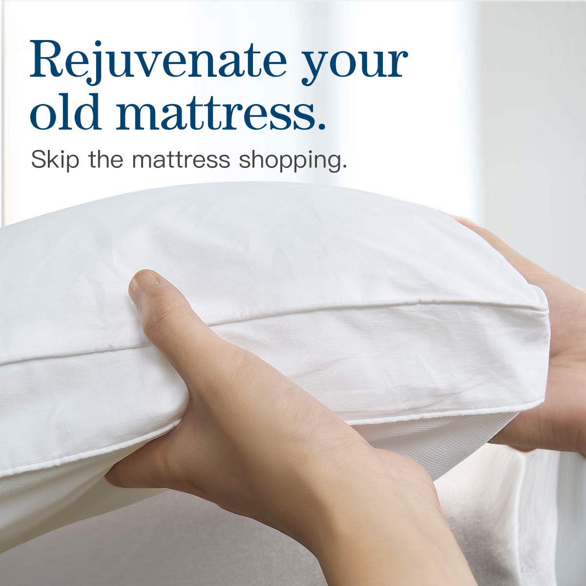 Queen Mattress Topper, Extra Thick Pillowtop, Cooling and Plush Mattress Pad Cover Cotton Top Bed Topper Protector with 8-21 Inch Deep Pocket