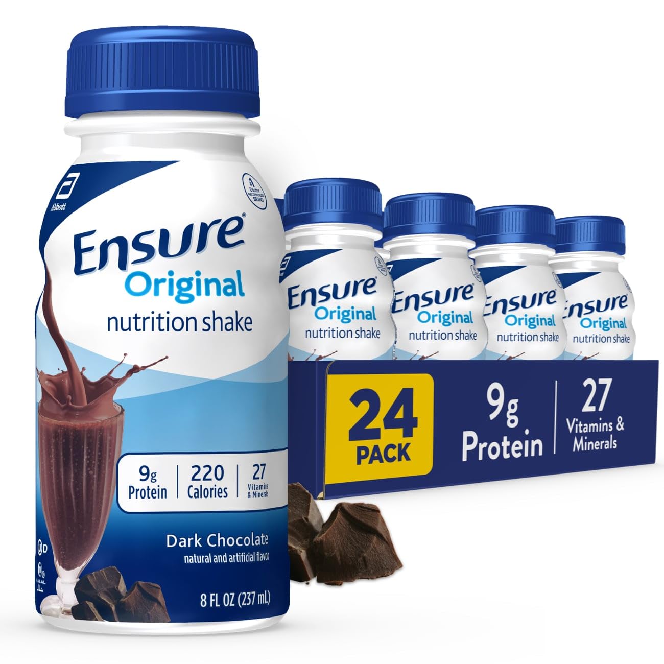 Ensure Original Dark Chocolate Nutrition Shake, 8 fl oz - 24 Pack