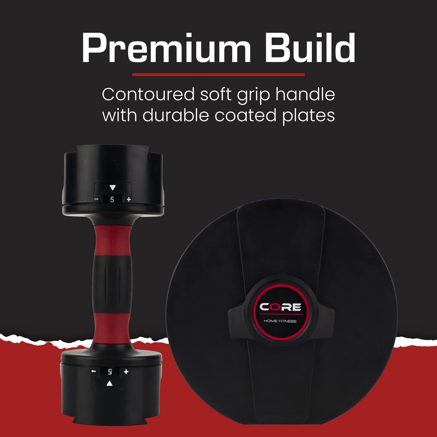 Core Fitness® Adjustable Dumbbell Weight Set By Affordable Dumbbells - Adjustable Weights - Space Saver - Weights - Dumbbells For Your Home -