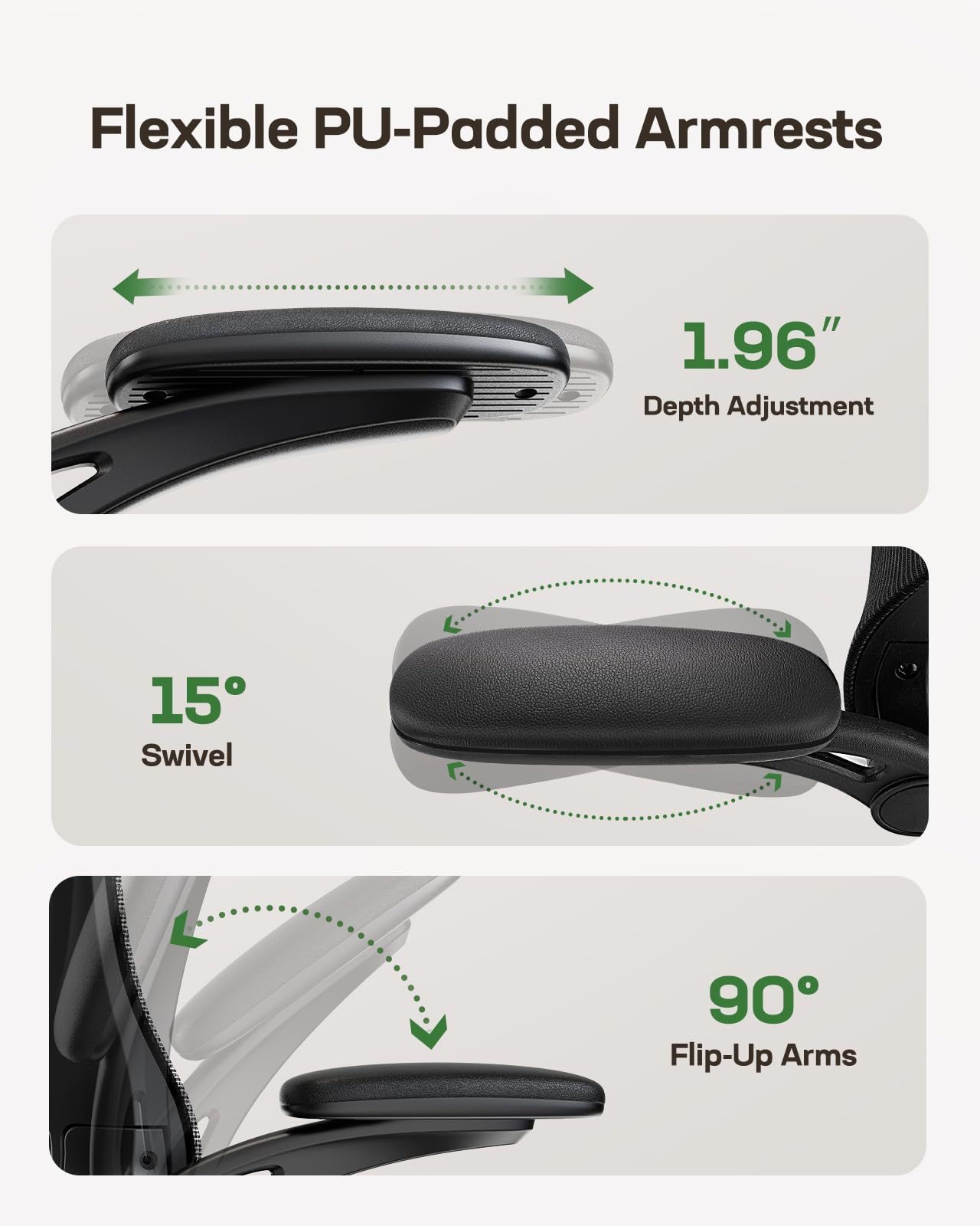 Marsail Ergonomic Office Chair: Office Computer Desk Chair with High Back Mesh and Adjustable Lumbar Support,3D Armrests and Headrest