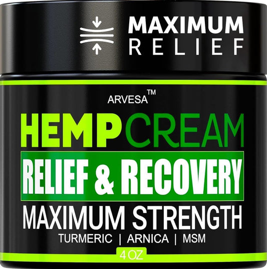 Natural Hemp Cream for Pain - Natural Hemp Oil Extract Lotion - 4 fl oz