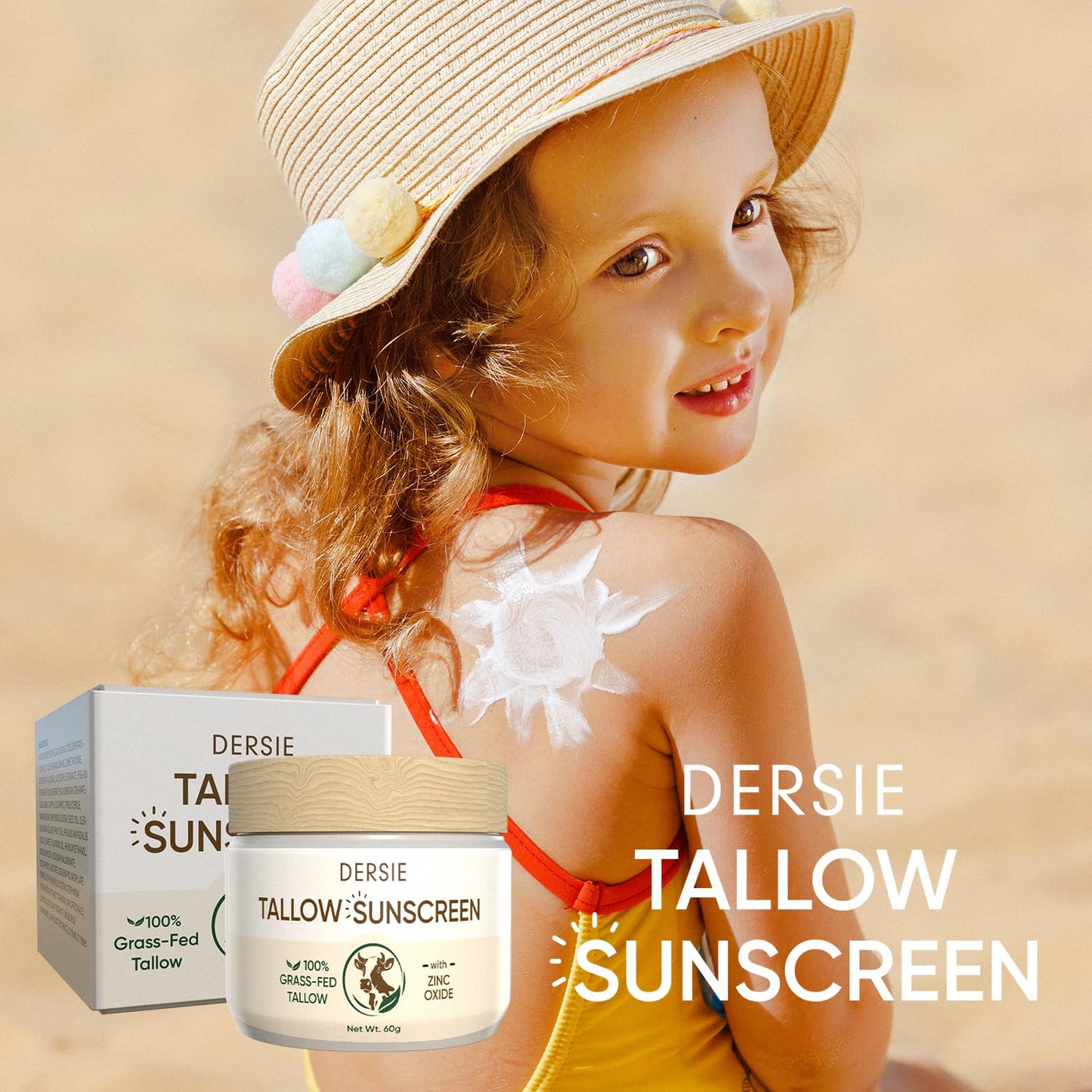 Beef Tallow Sunscreen with Zinc Oxide