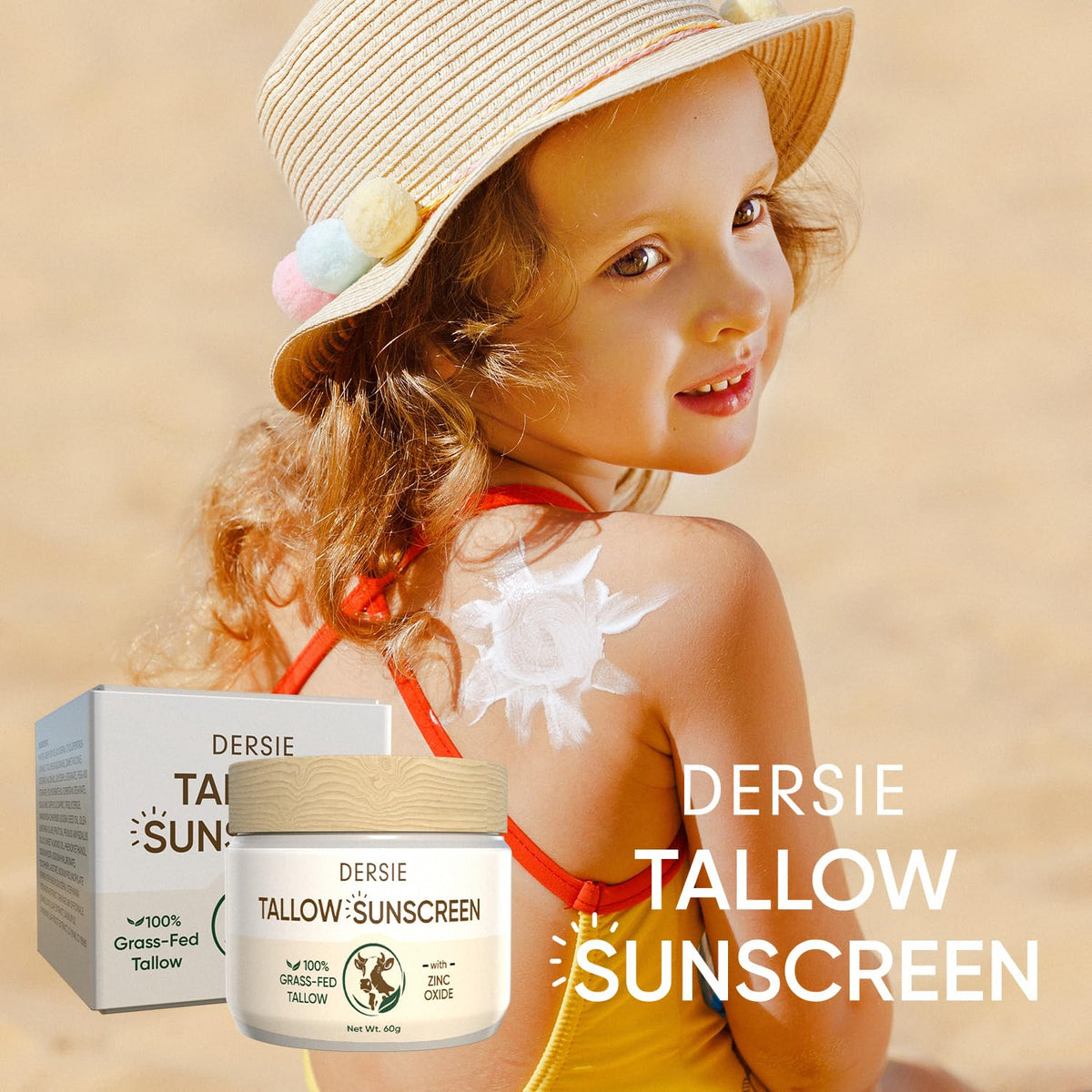 Beef Tallow Sunscreen with Zinc Oxide