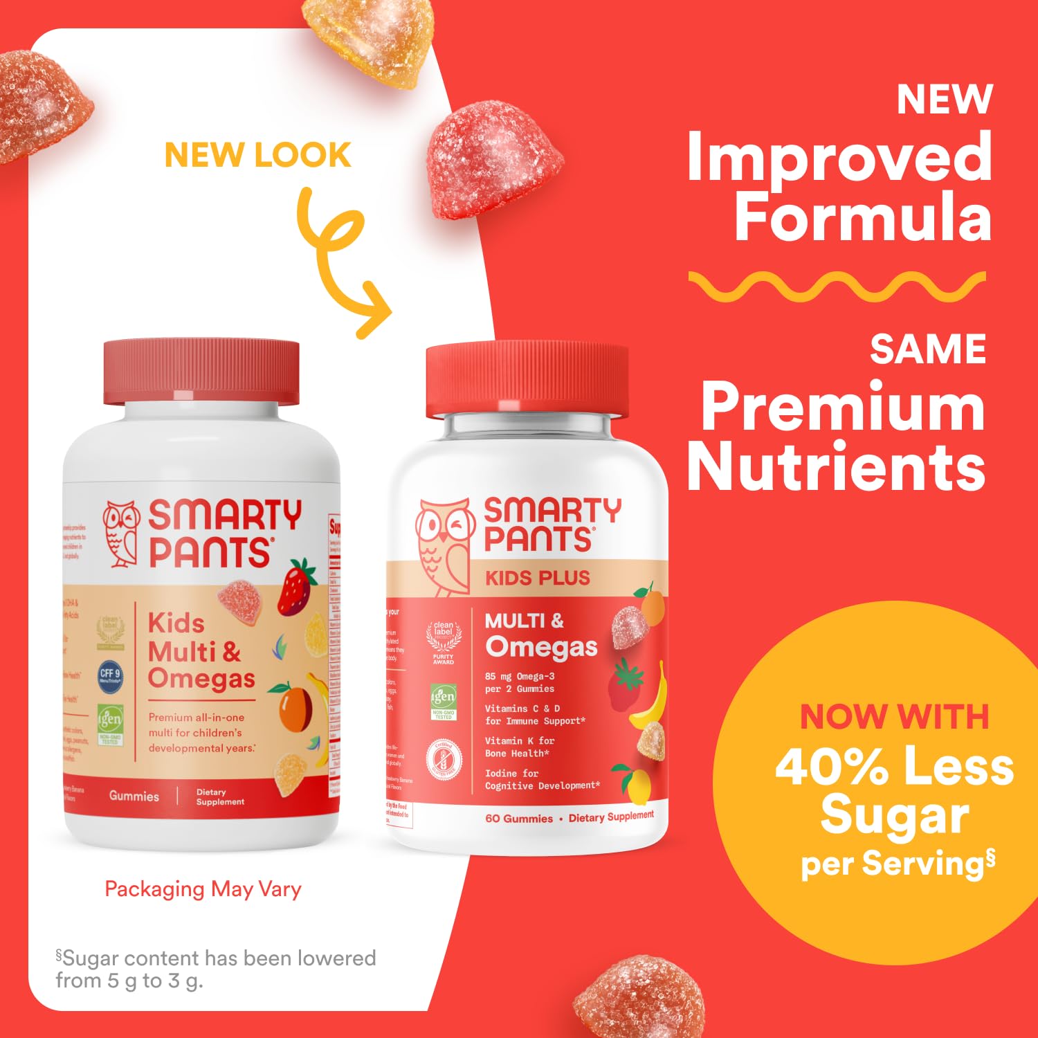 SmartyPants Kids Multivitamin Gummies - Improved Formula:  60 Count (30 Day Supply)