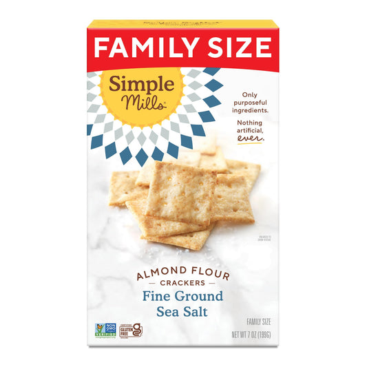 Simple Mills Almond Flour Crackers, Family Size, Fine Ground Sea Salt