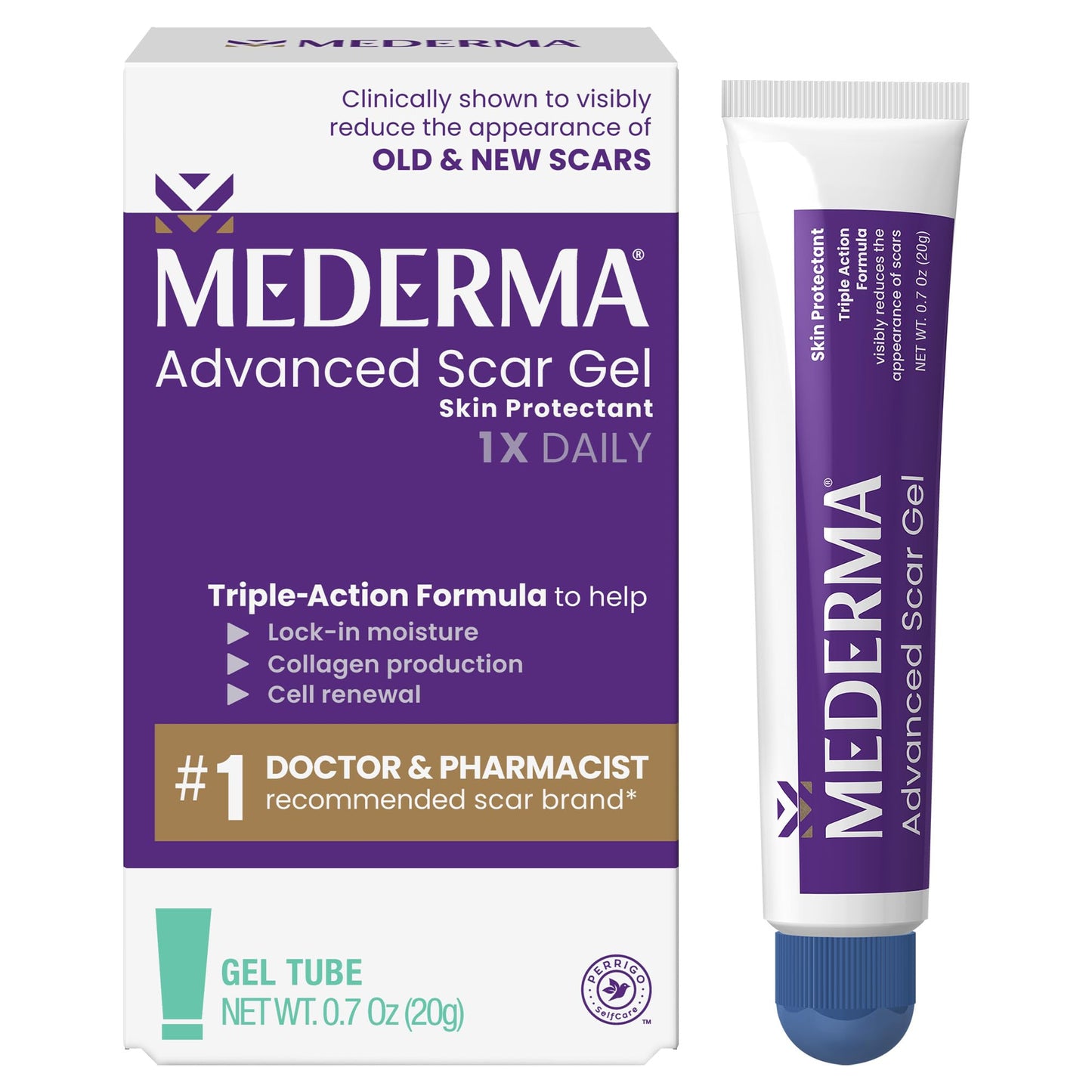 Mederma Advanced Scar Gel, Treats Old and New Scars, 0.70oz (20g)