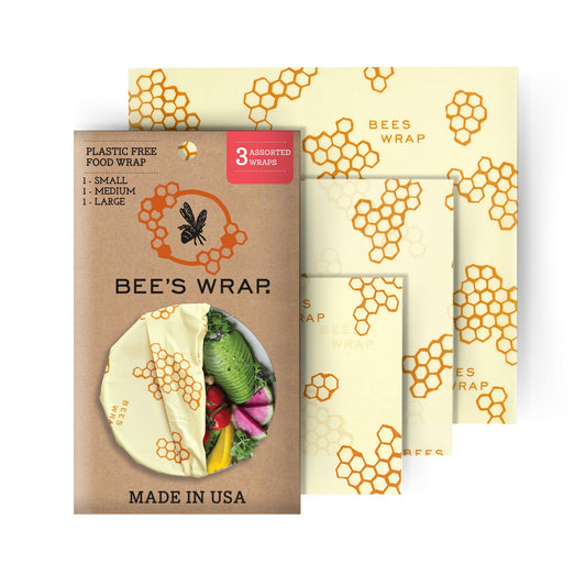 Bee's Wrap Beeswax Wraps for Food - Honeycomb 3 Pack
