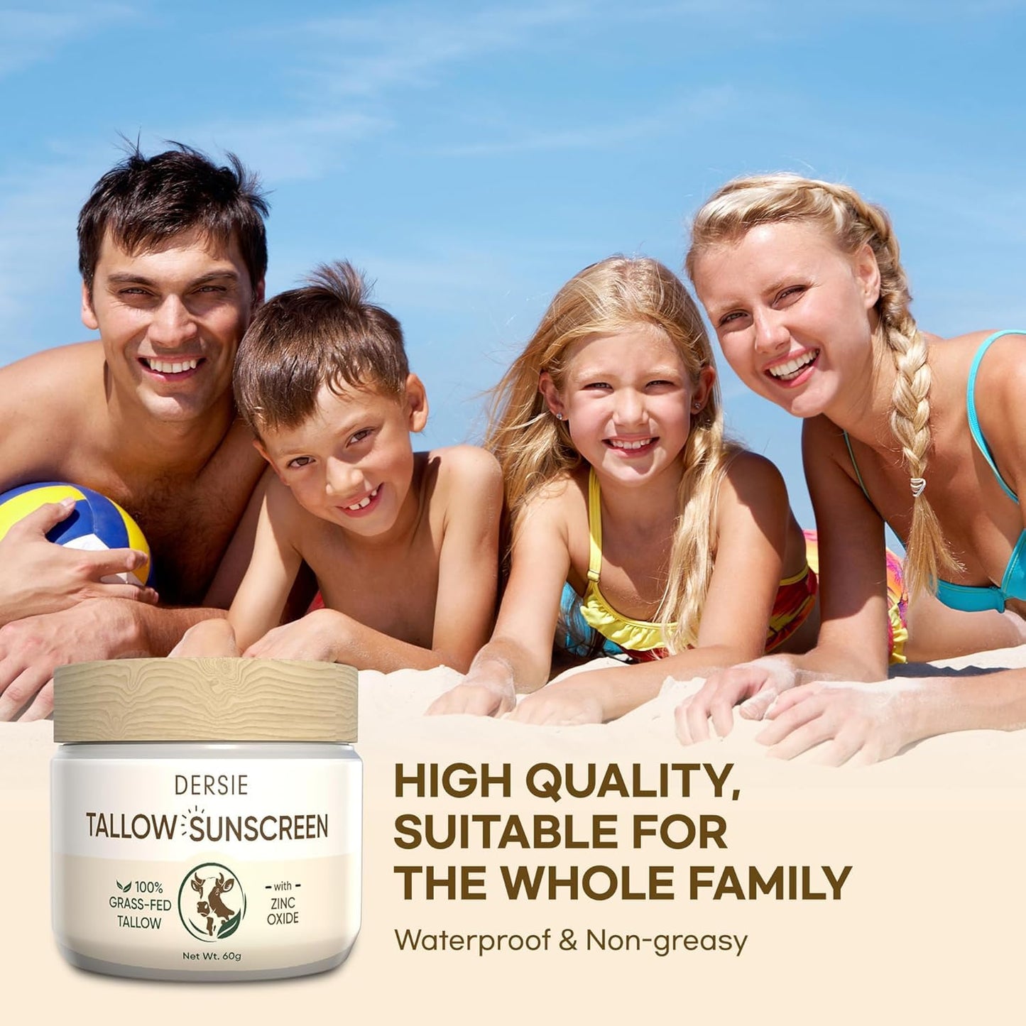 Beef Tallow Sunscreen with Zinc Oxide