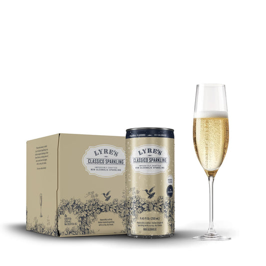 Lyre’s Classico 4-Pack, Non Alcoholic Sparkling Wine, Zero Proof Prosecco Alternative, 45 Calories per Serve (8.45 Fl Oz x 4)