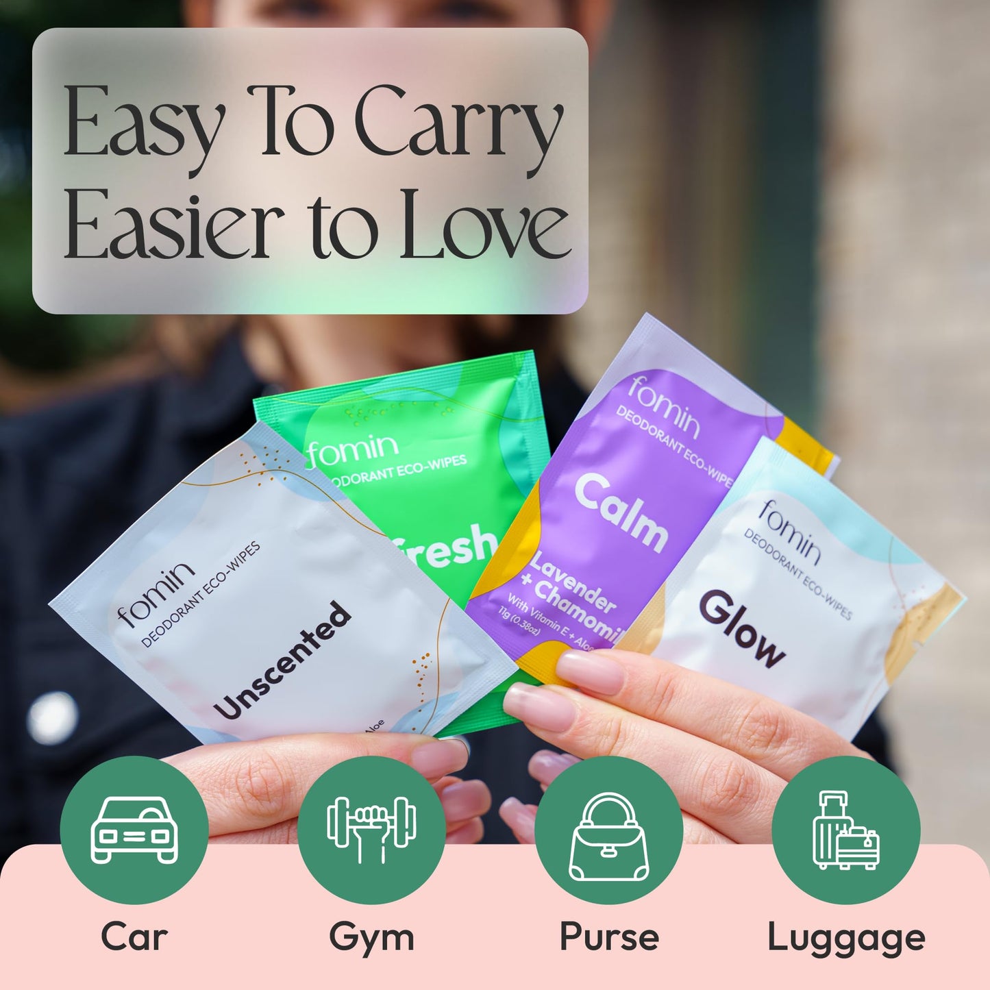 Travel Deodorant Wipes - 50 Count