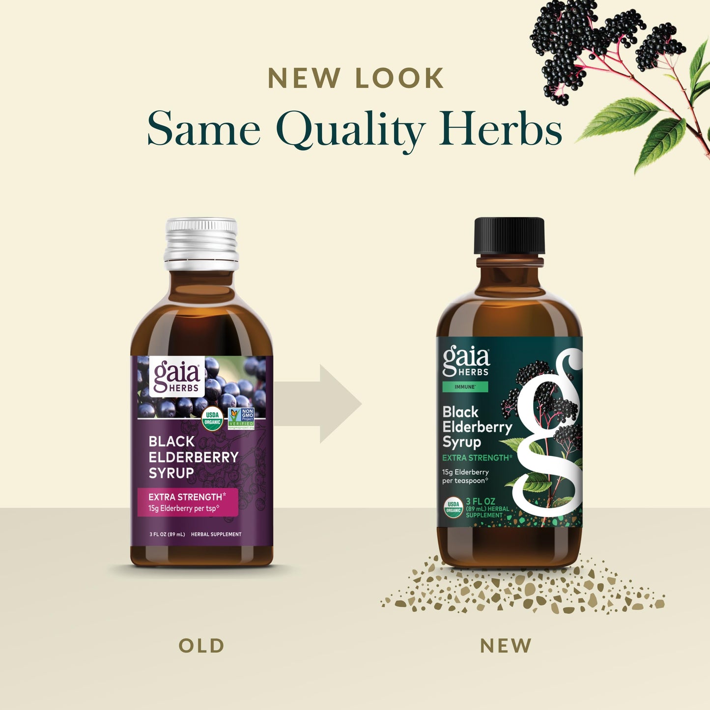 Gaia Herbs Black Elderberry(Sambucus Nigra) Syrup Extra Strength, 3 Fl Oz(18-Day Supply)