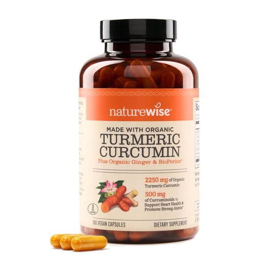 NatureWise Curcumin Turmeric 2250mg - 95% Curcuminoids & BioPerine Black Pepper Extract, 180 Count[60-Day Supply]