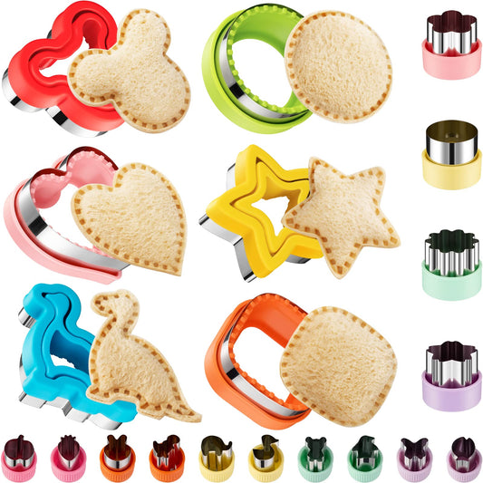 20Pcs Sandwich Cutter and Sealer Set for Kids