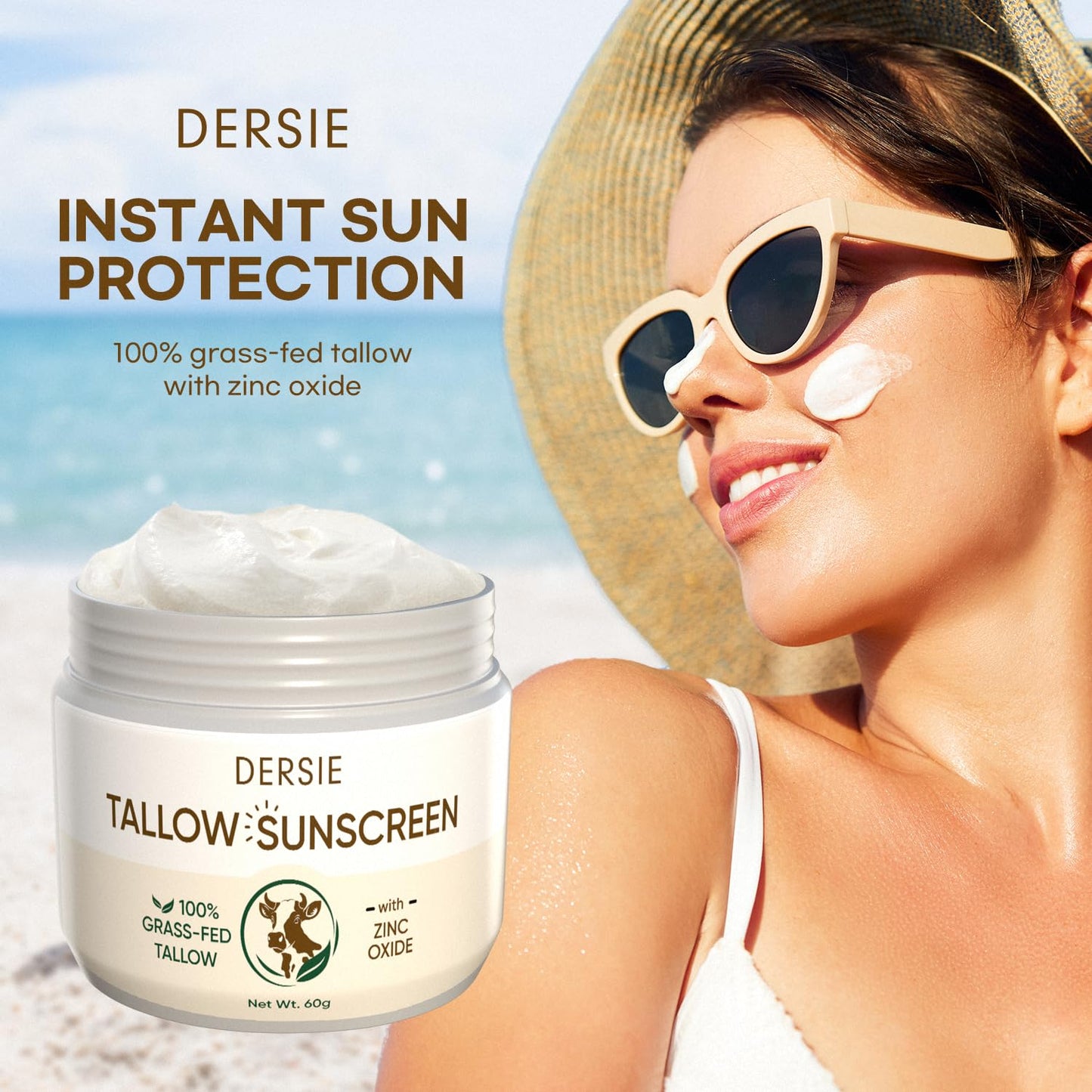 Beef Tallow Sunscreen with Zinc Oxide