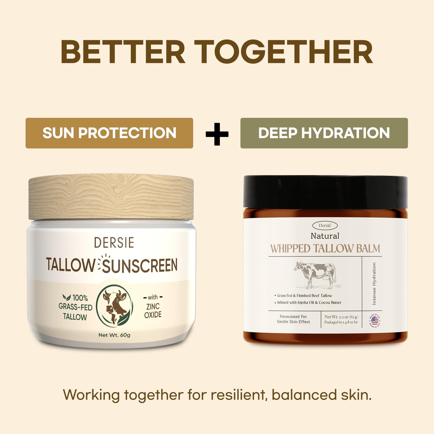 Beef Tallow Sunscreen with Zinc Oxide