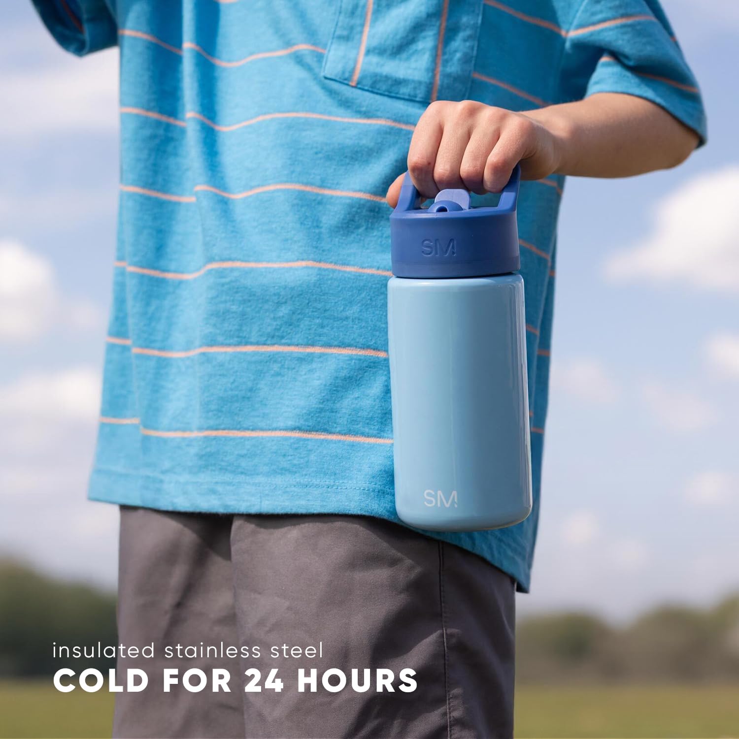 Simple Modern Kids Summit Water Bottle with Straw Lid | 14oz Stainless Steel Cup