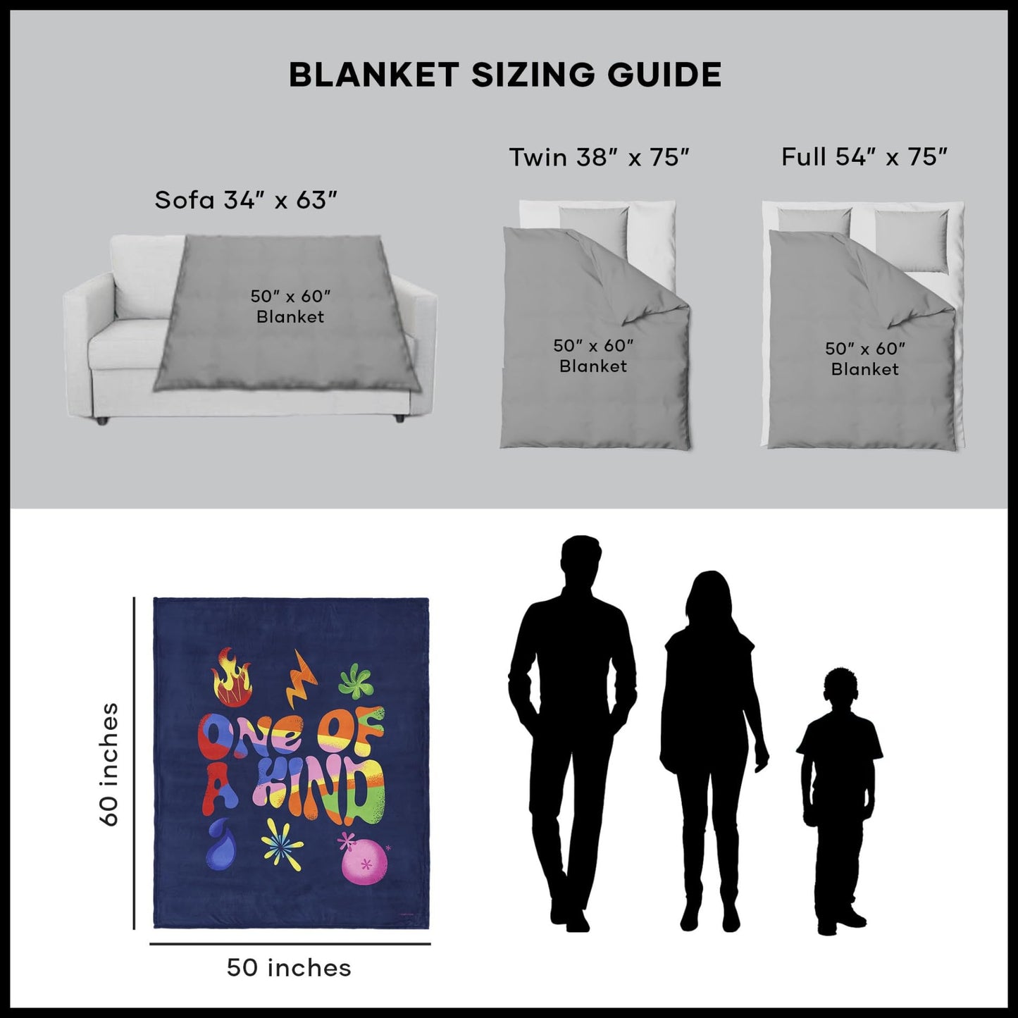 Northwest Inside Out Silk Touch Sherpa Throw Blanket, 50" x 60", One of a Kind