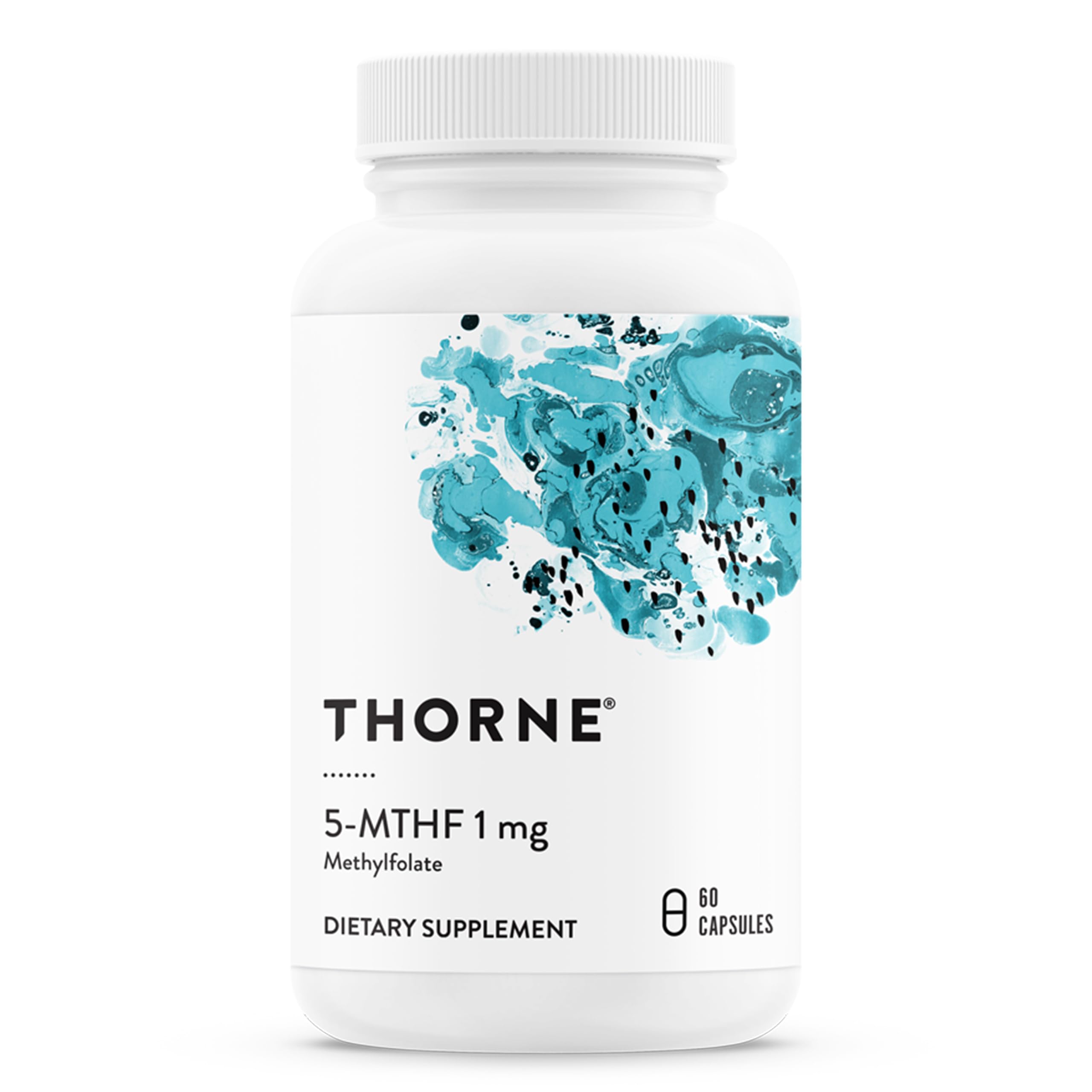 THORNE - 5-MTHF - Methylfolate (Active B9 Folate) Supplement - 60 Capsules - 5-MTHF 1mg