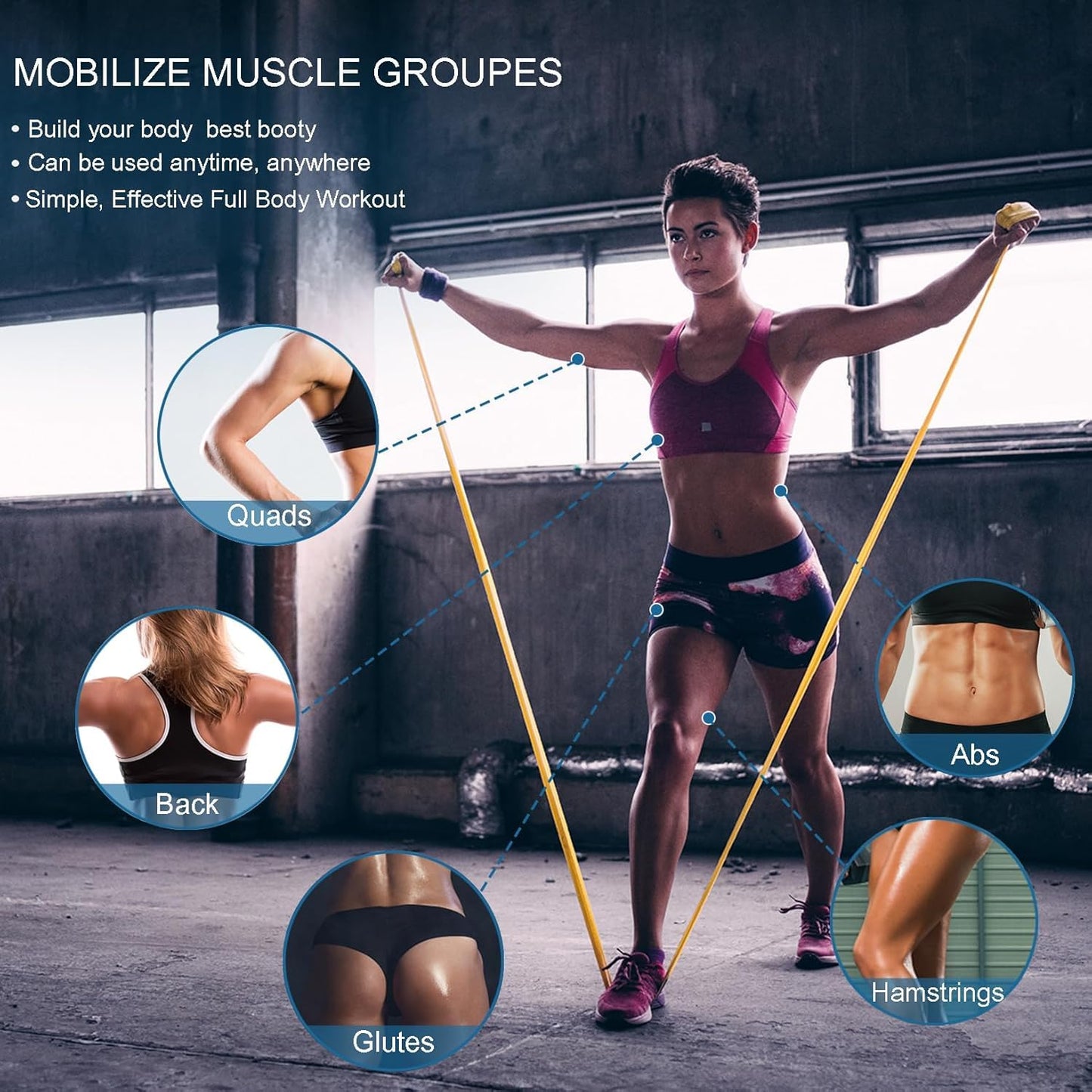 5 Pcs Professional Resistance Bands. Latex-Free, Elastic Band, Work Out Bands