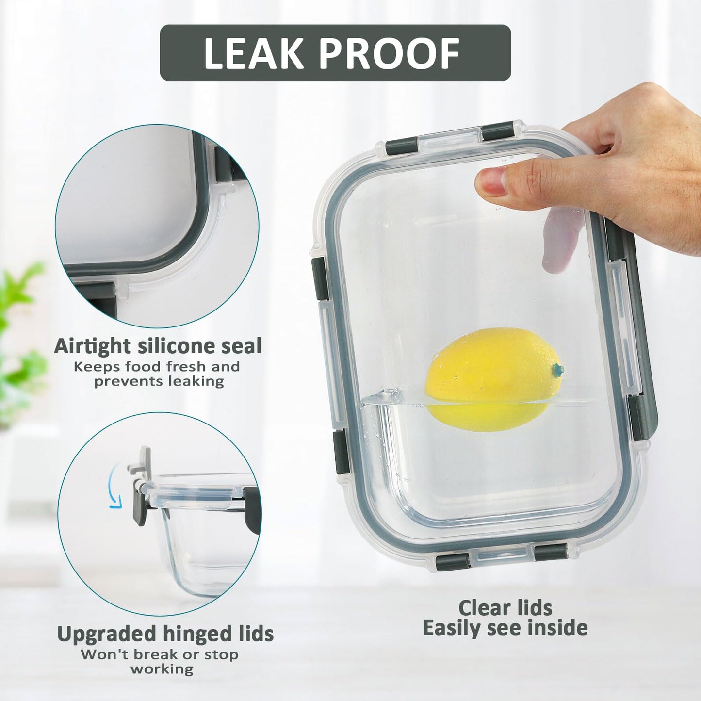 [10-Pack] Glass Meal Prep Containers with Lids