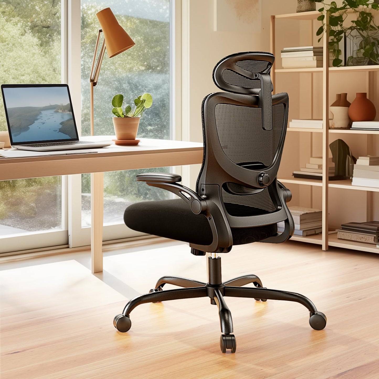 Marsail Ergonomic Office Chair: Office Computer Desk Chair with High Back Mesh and Adjustable Lumbar Support,3D Armrests and Headrest
