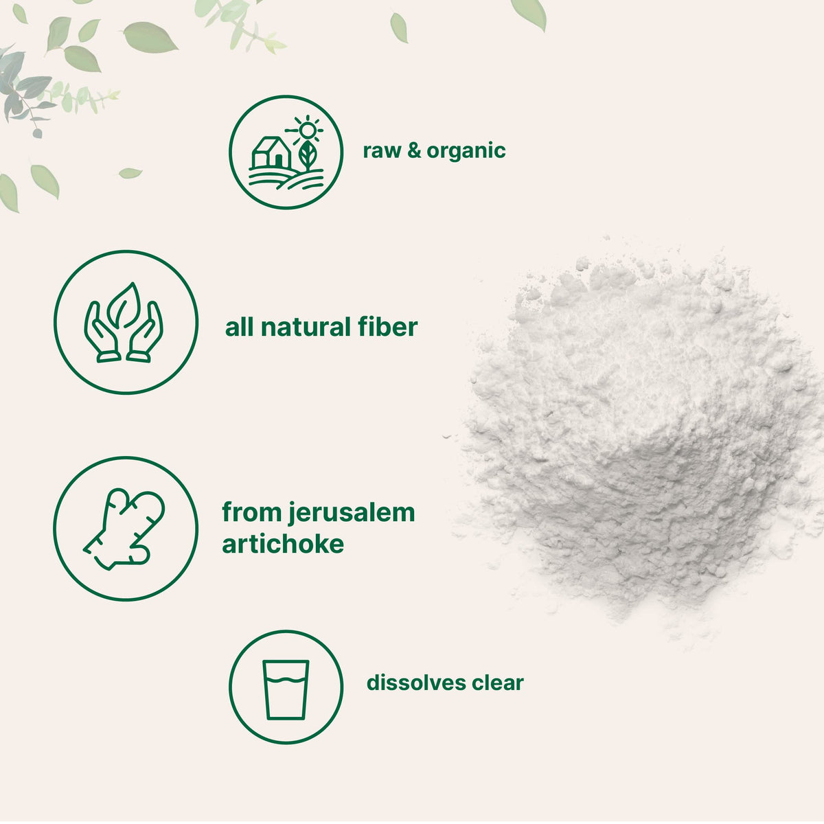 Micro Ingredients Organic Inulin FOS Fiber Powder, 2.2 lb