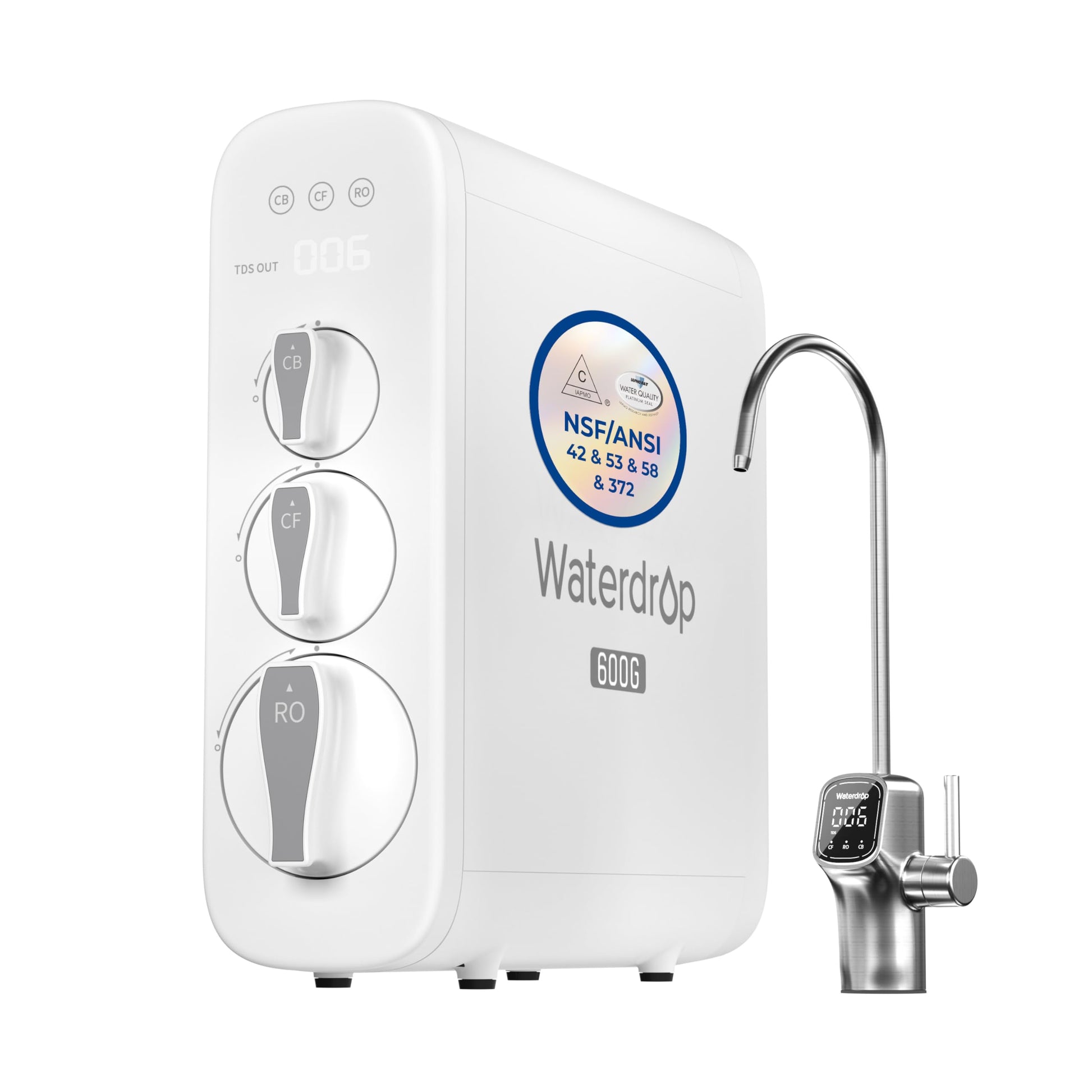Waterdrop G3P600 Reverse Osmosis System, 8 Stage Tankless Reverse Osmosis Water Filter