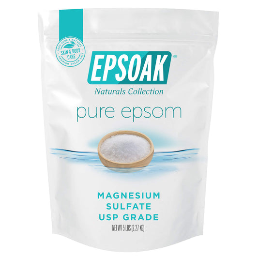 Epsoak Epsom Salt 5 lb Resealable Bulk Bag, Magnesium Sulfate USP. Unscented