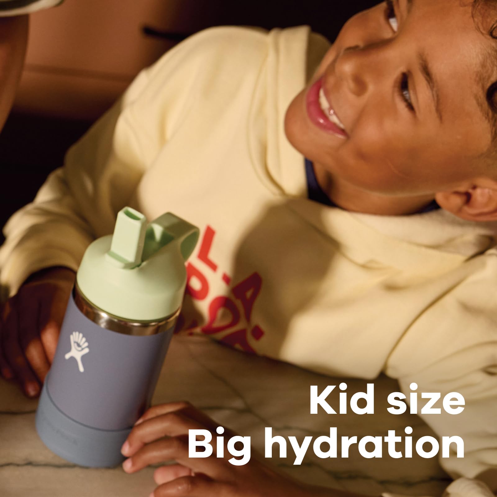 Hydro Flask Kids Water Bottle for School - Stainless Steel and Insulated with Straw Cap - 12 Oz