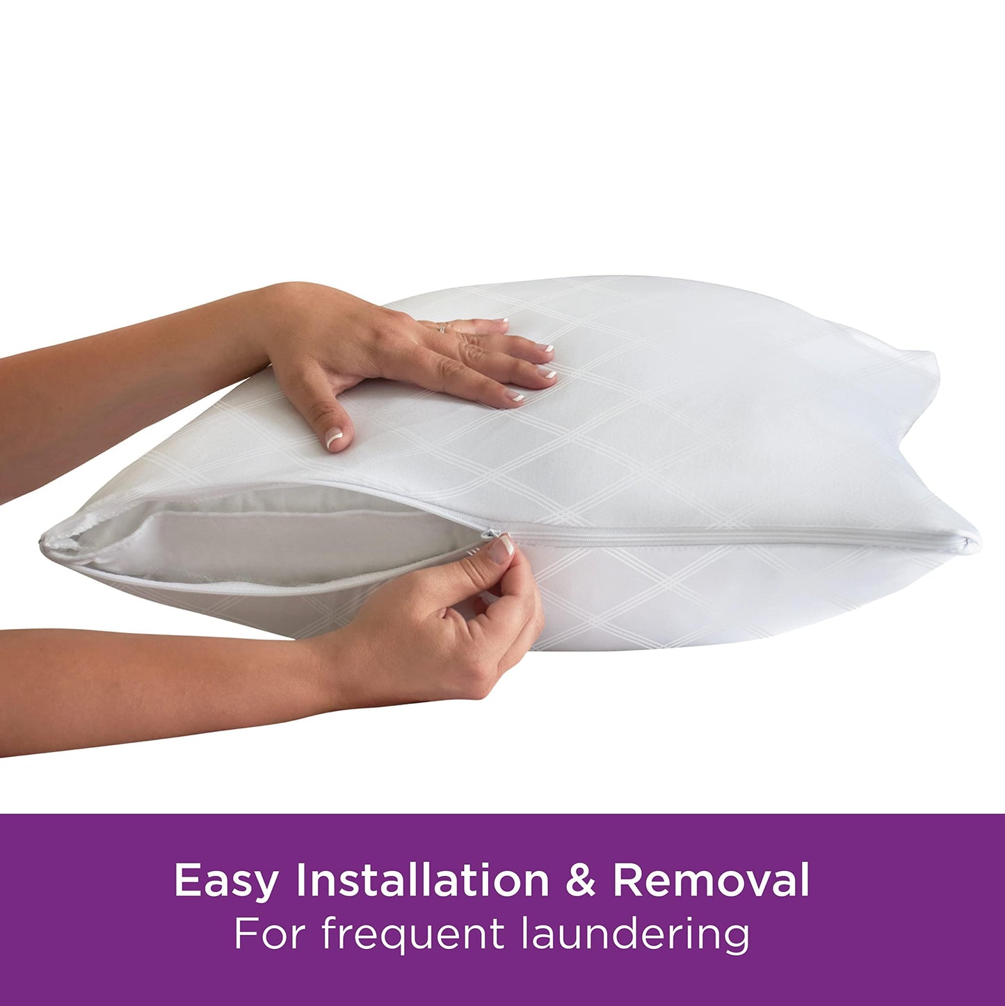 Set of 4 Standard/Queen AllerEase Pillow Protectors - Temperature Balancing, Allergist Recommended