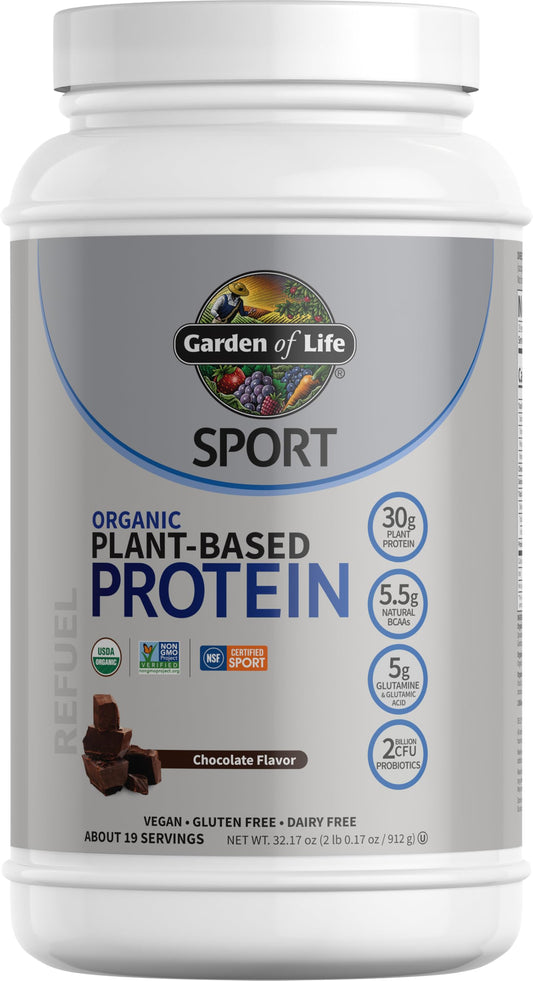 Garden of Life Organic Vegan Protein Powder with Probiotics, 19 Servings, Chocolate