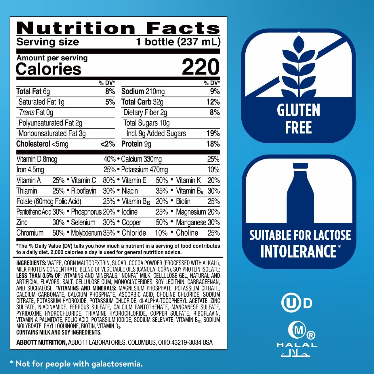 Ensure Original Dark Chocolate Nutrition Shake, 8 fl oz - 24 Pack